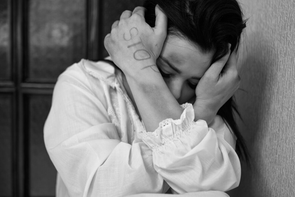 femme après agression